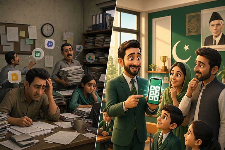 Generic unbranded school tools versus a proudly branded school app